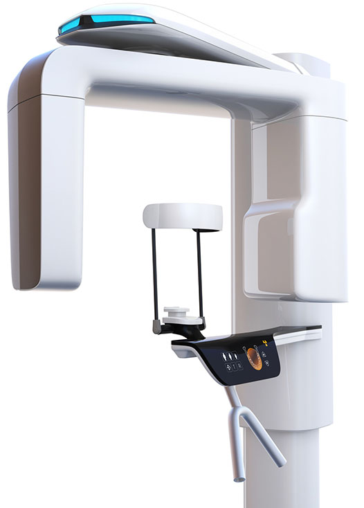 Dental X-ray machine isolated on white background CBCT scan